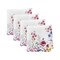 Threadmade Home Poppy Wildflower Bordered Napkin Set of 4, Multicolor - 17"W x 17"L